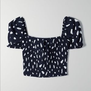 Aritzia Wilfred Smocked Blouse